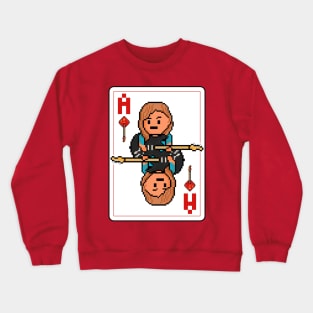 Pixelrockstars Ace of Diamonds Playing Card Crewneck Sweatshirt